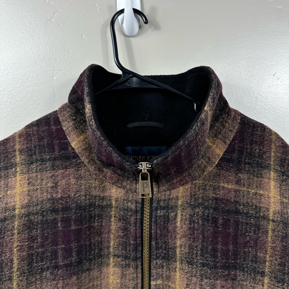 Pendleton Women’s Wool Coat Brown and Maroon Plaid Size XL - Picture 6 of 9
